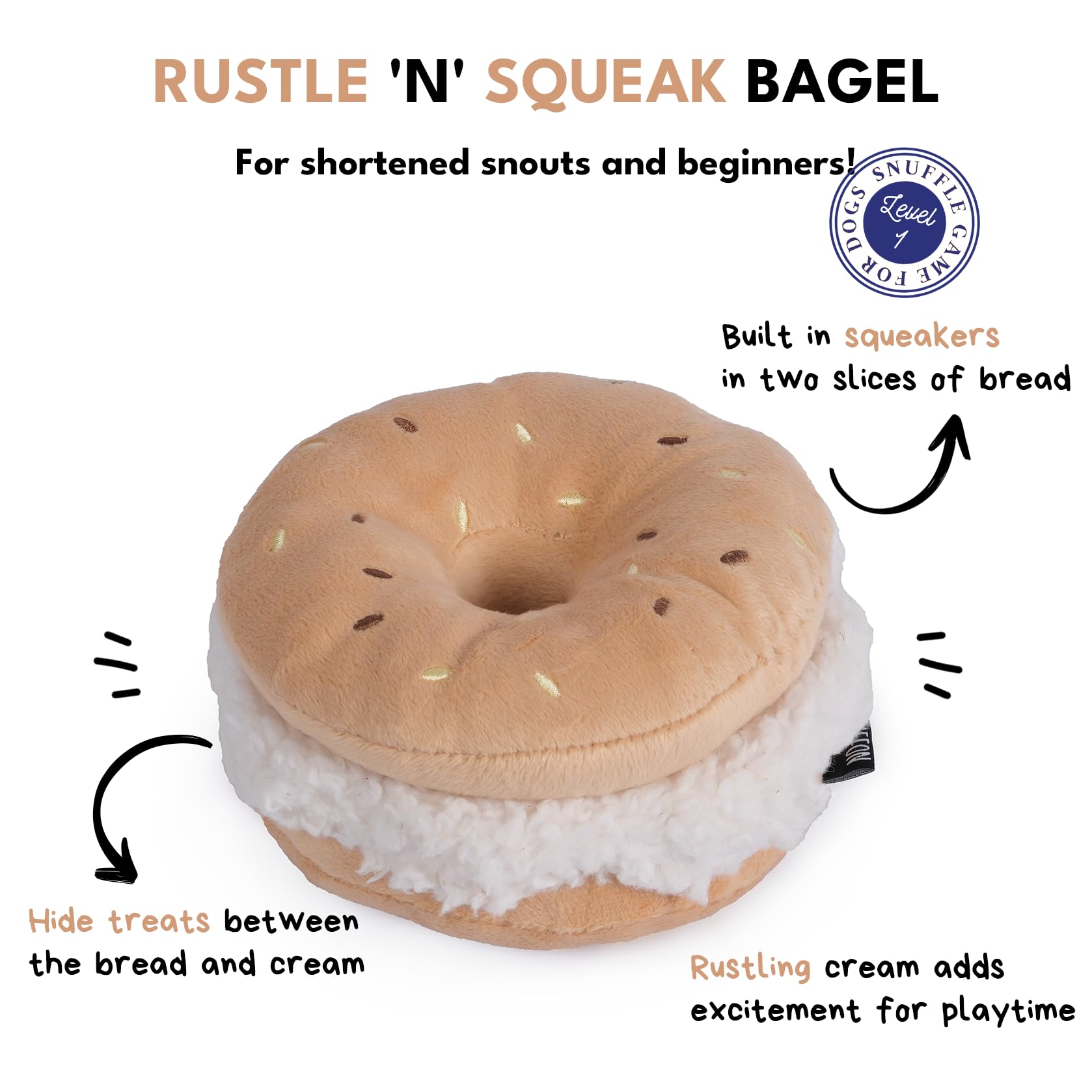 CHEWFFON design peluche bagel, compagnon idéal pour des câlins et jeux