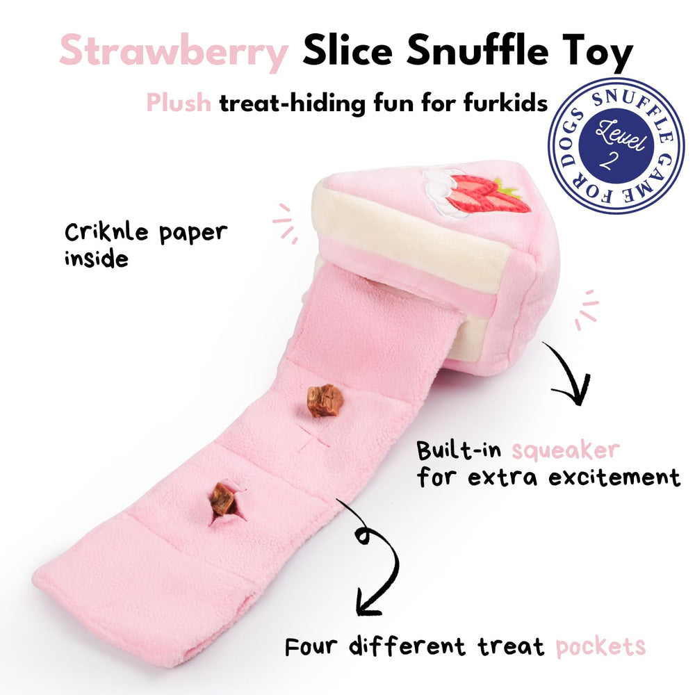 CHEWFFON gâteau-fraise snuffle, puzzle stimulant pour chien moyen, divertissement durable.