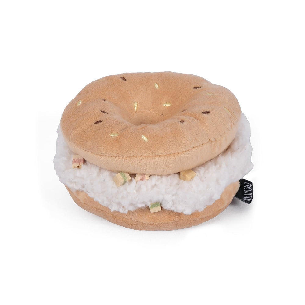 CHEWFFON jouet peluche bagel sifflet pour chiens, stimulation ludique et interaction