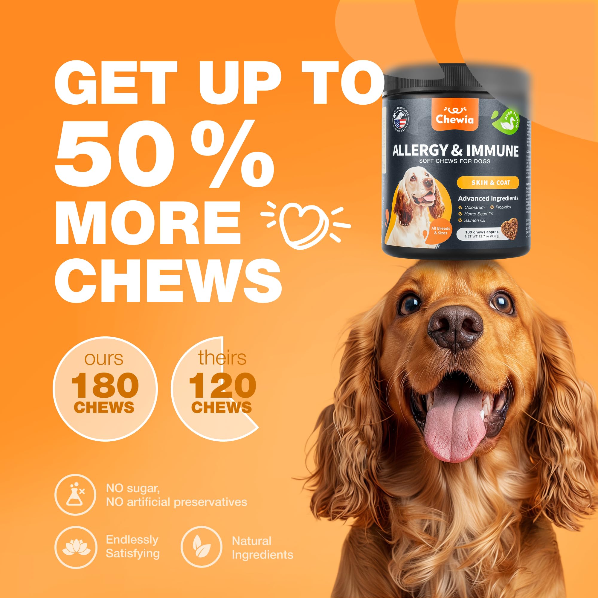 CHEWIA Allergie pour chien – colostrum et probiotiques pour les défenses naturelles