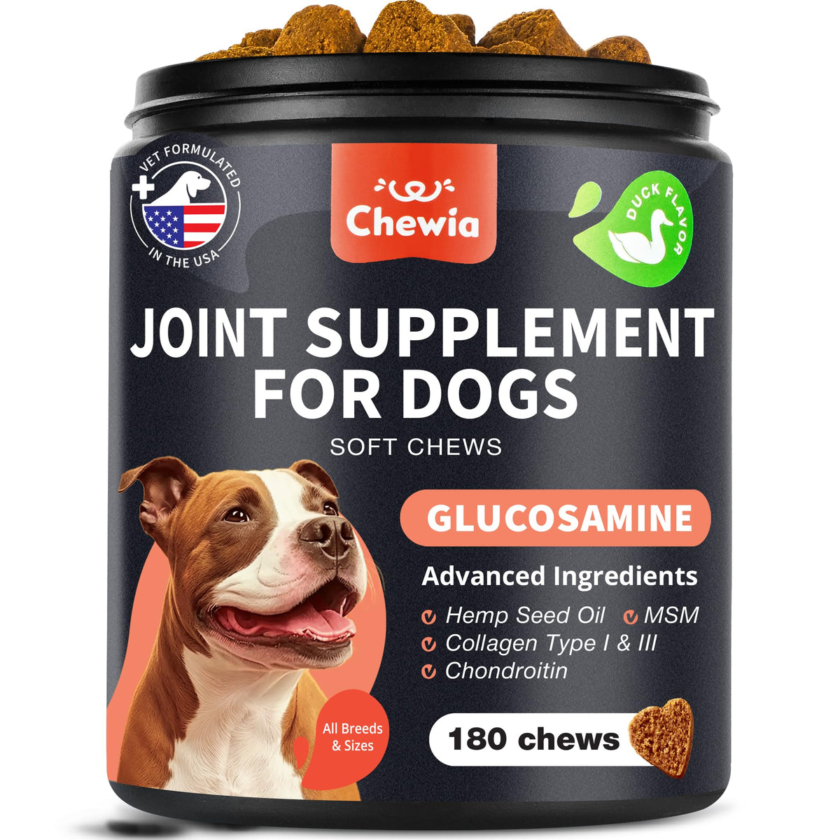 CHEWIA glucosamine-chondroitin pour chiens, bouchées soutenant les articulations