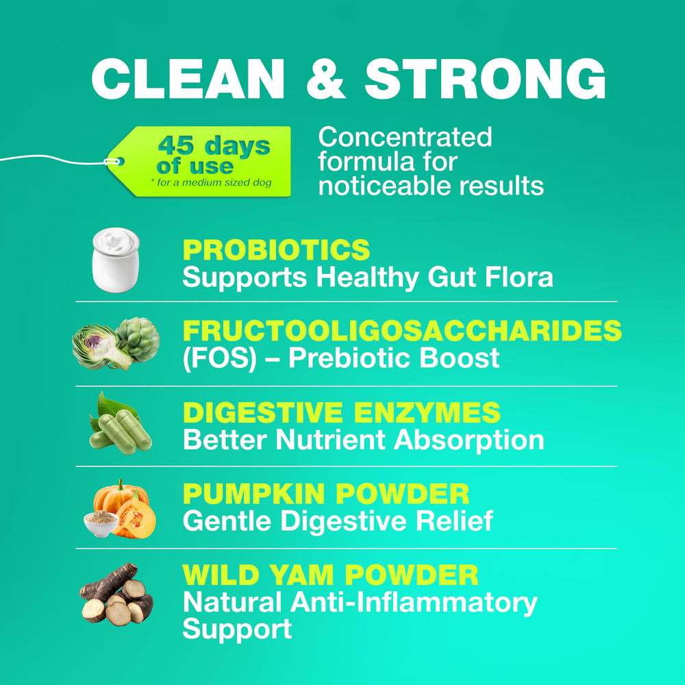 CHEWIA Probiotiques pour chien — soutien de la digestion et des selles.