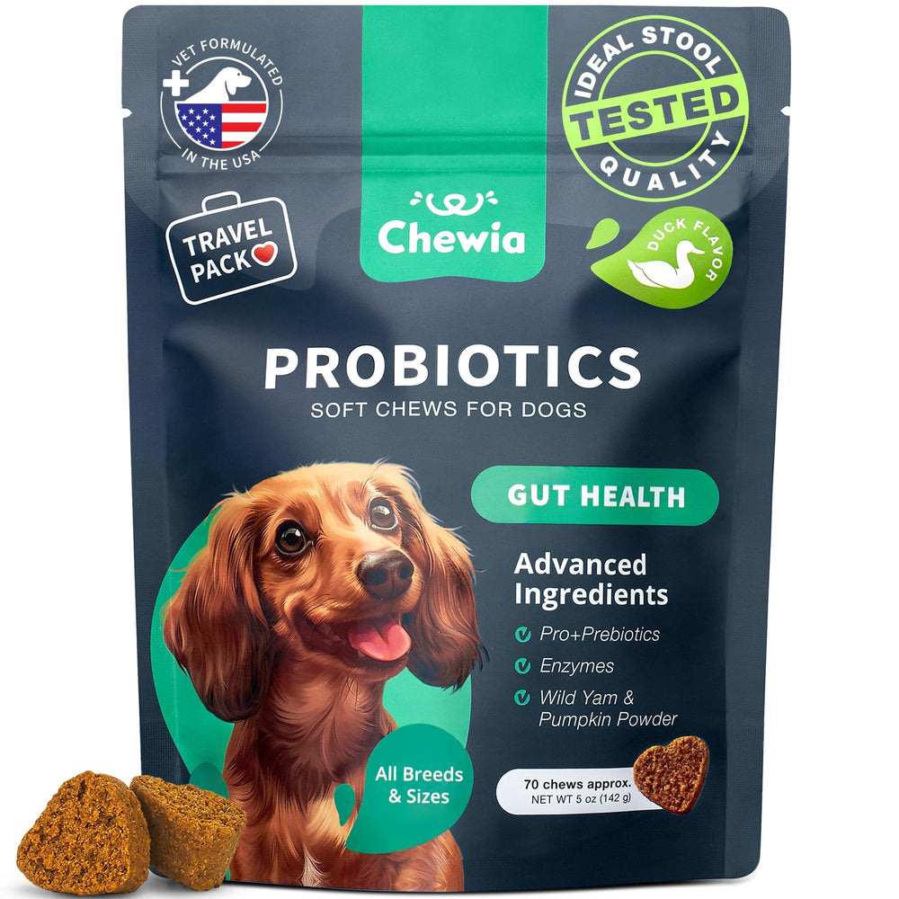 CHEWIA Probiotiques Chien Pack Voyage: soutien pratique lors de déplacements.