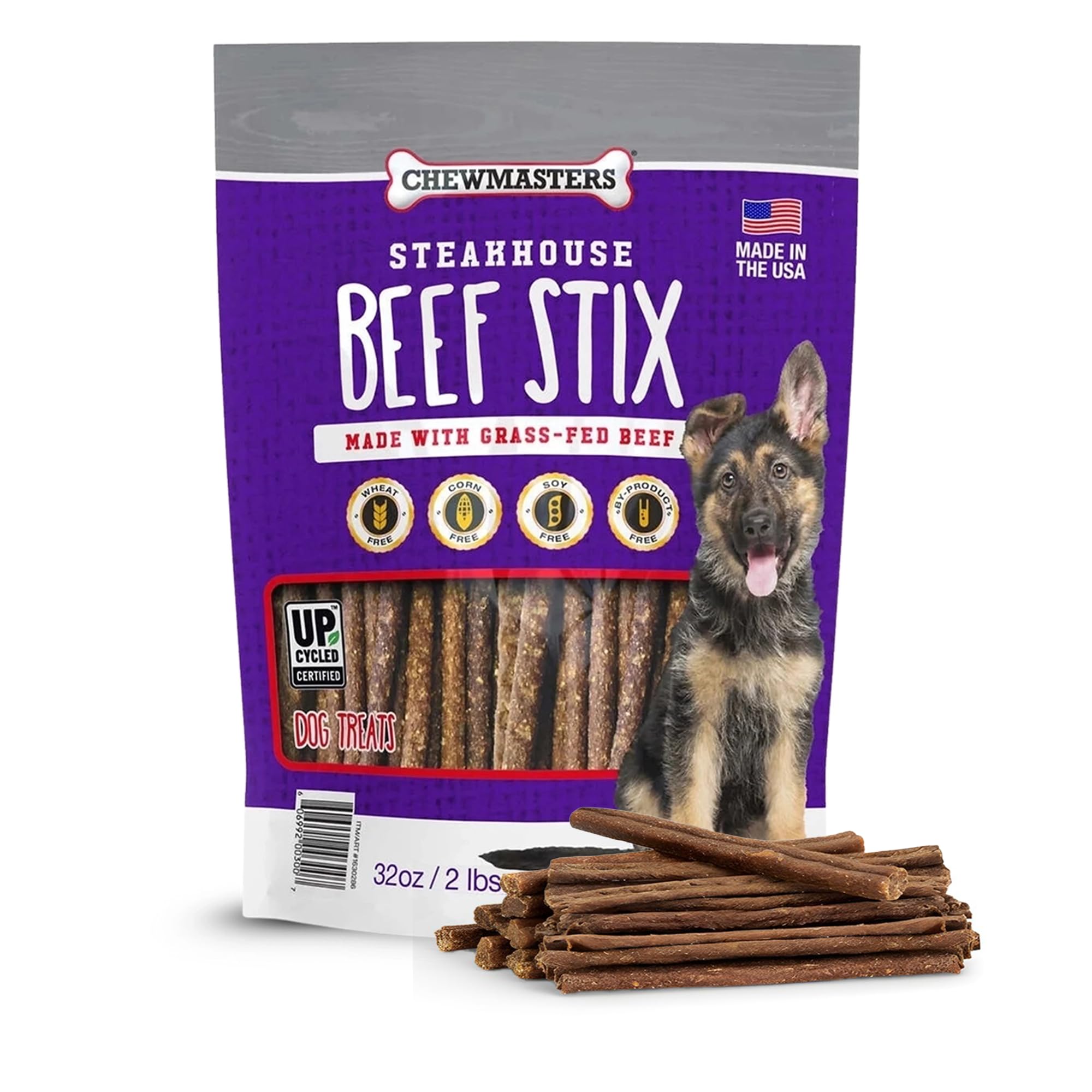 Chewmasters Beef Stix emballage 2 livres, pratique pour les séances d’entraînement.
