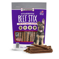 Chewmasters Beef Stix emballage 2 livres, pratique pour les séances d’entraînement.