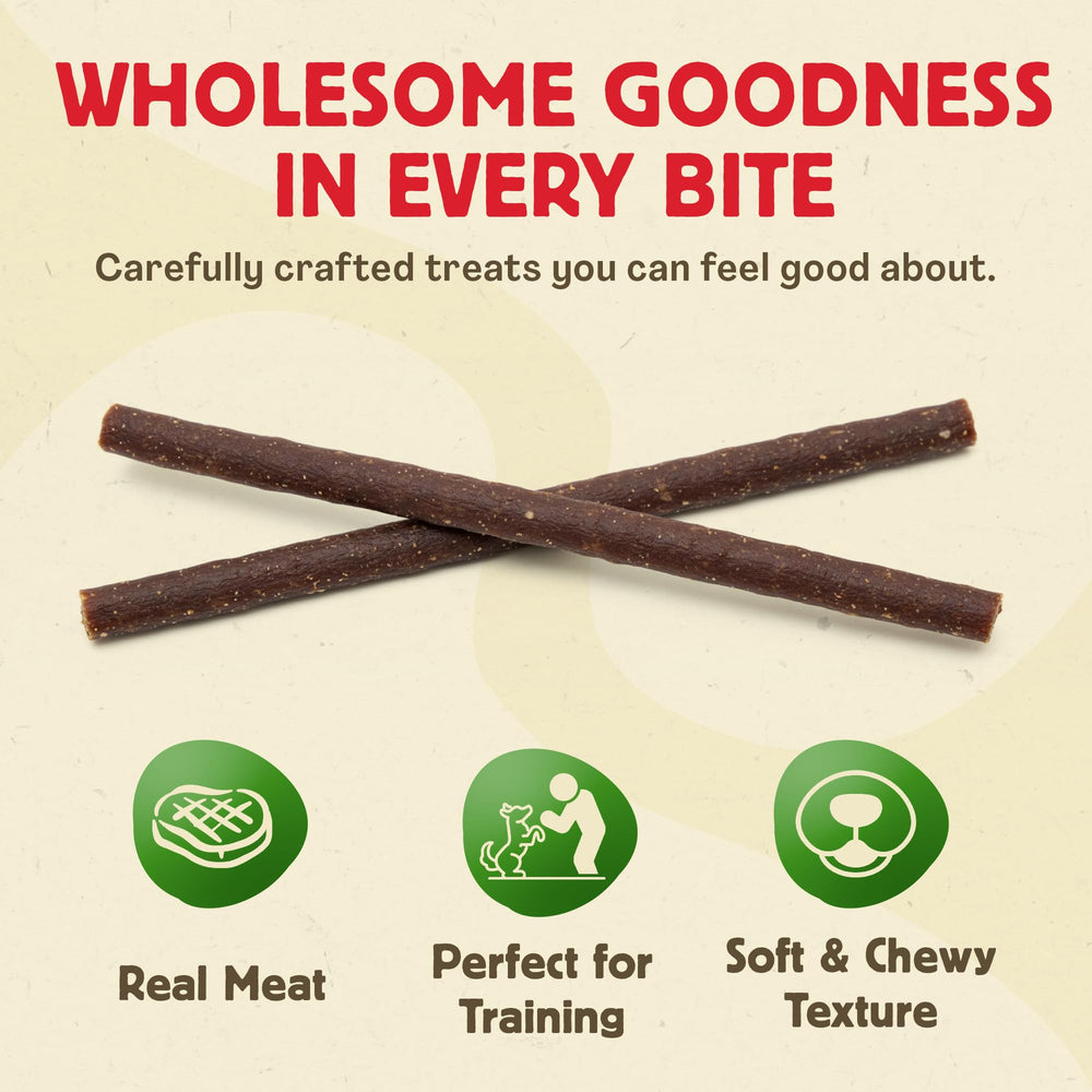Sans céréales, Chewmasters Beef Stix comme friandise quotidienne facile à digérer.