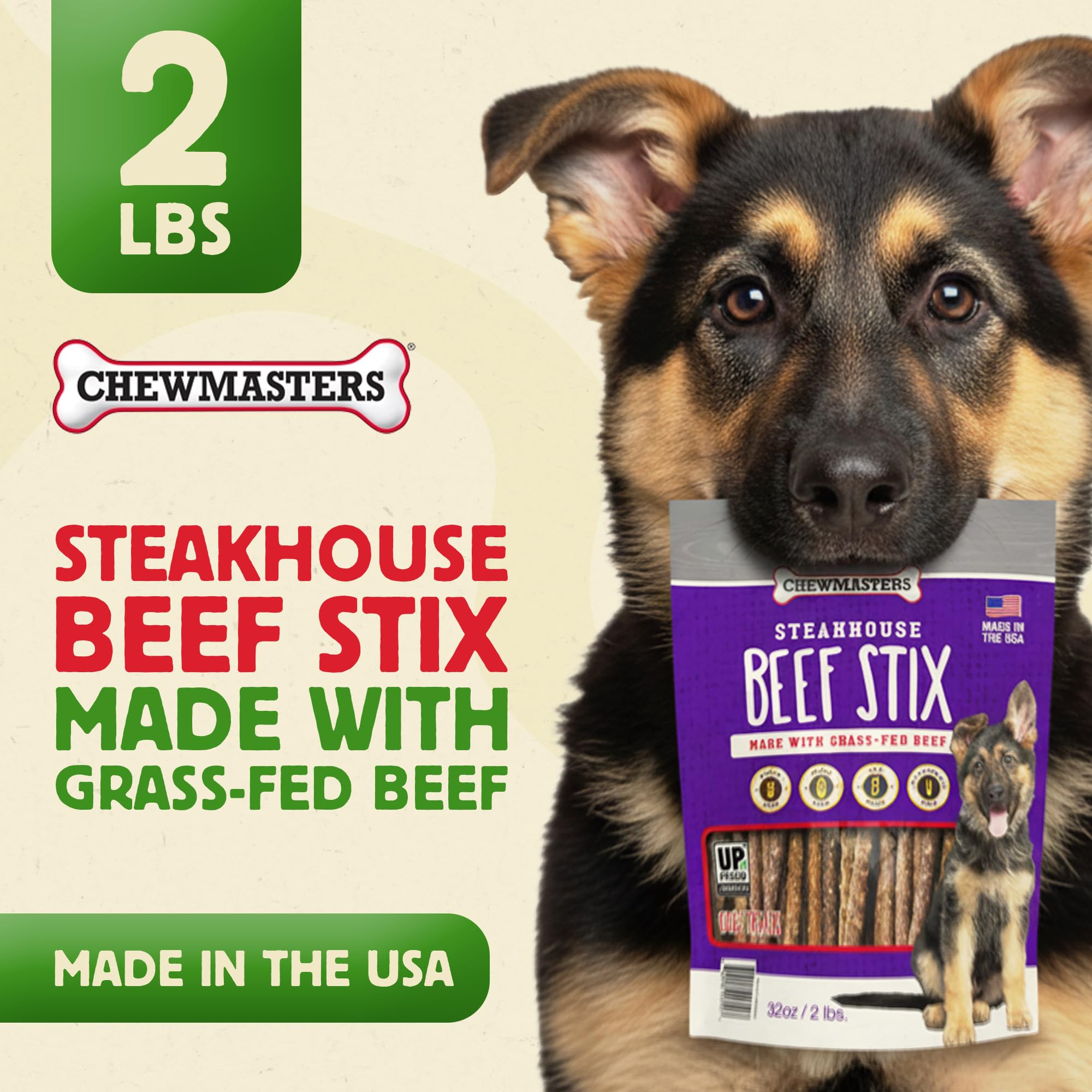 Beef Stix adaptés à toutes les tailles de chiens, parfaits pour l’entraînement.