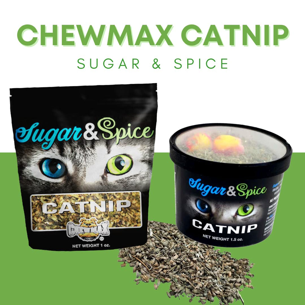 CHEWMAX herbe à chat utilisée dans un jouet pour chats.