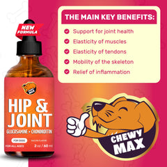 Chewy Max glucosamine liquide – ingrédients naturels clairement identifiables.