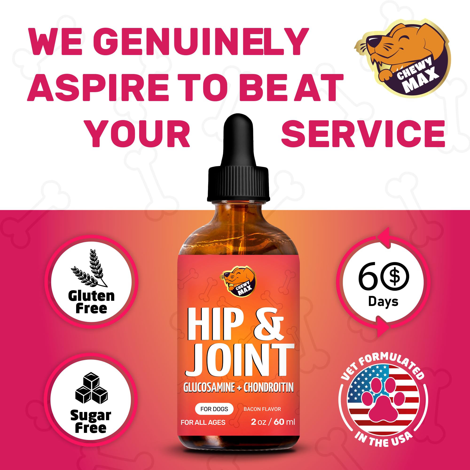 Chewy Max glucosamine – vitamines essentielles intégrées à la formulation.