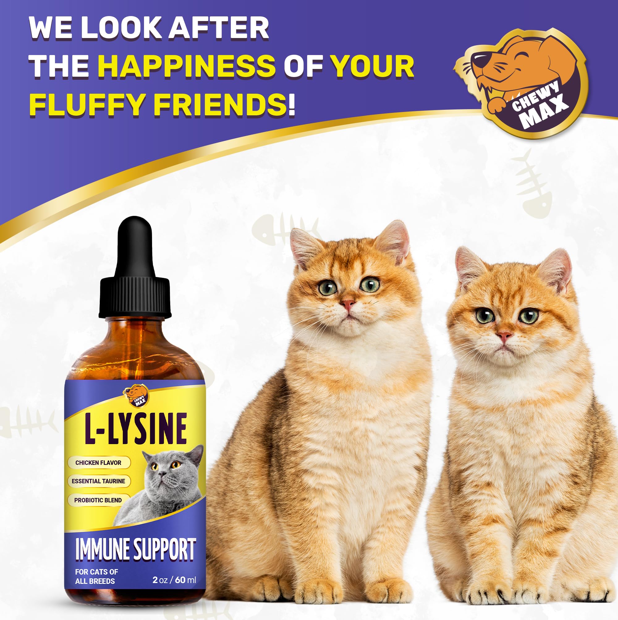Chewy Max Lysine: soutien possible de la fonction oculaire et immunitaire.