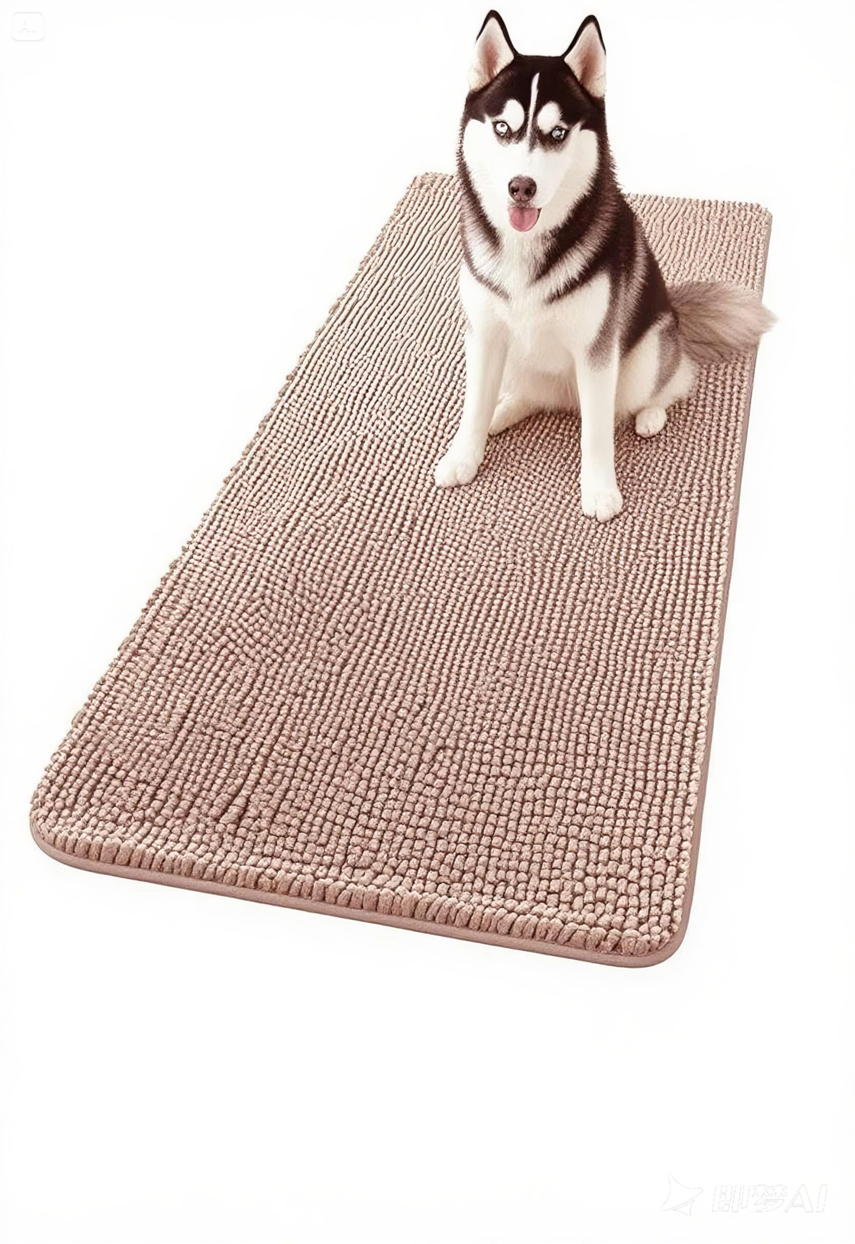 Tapis de porte ChgLiPets 63x31 camel capturant poussière et boue près de l’entrée