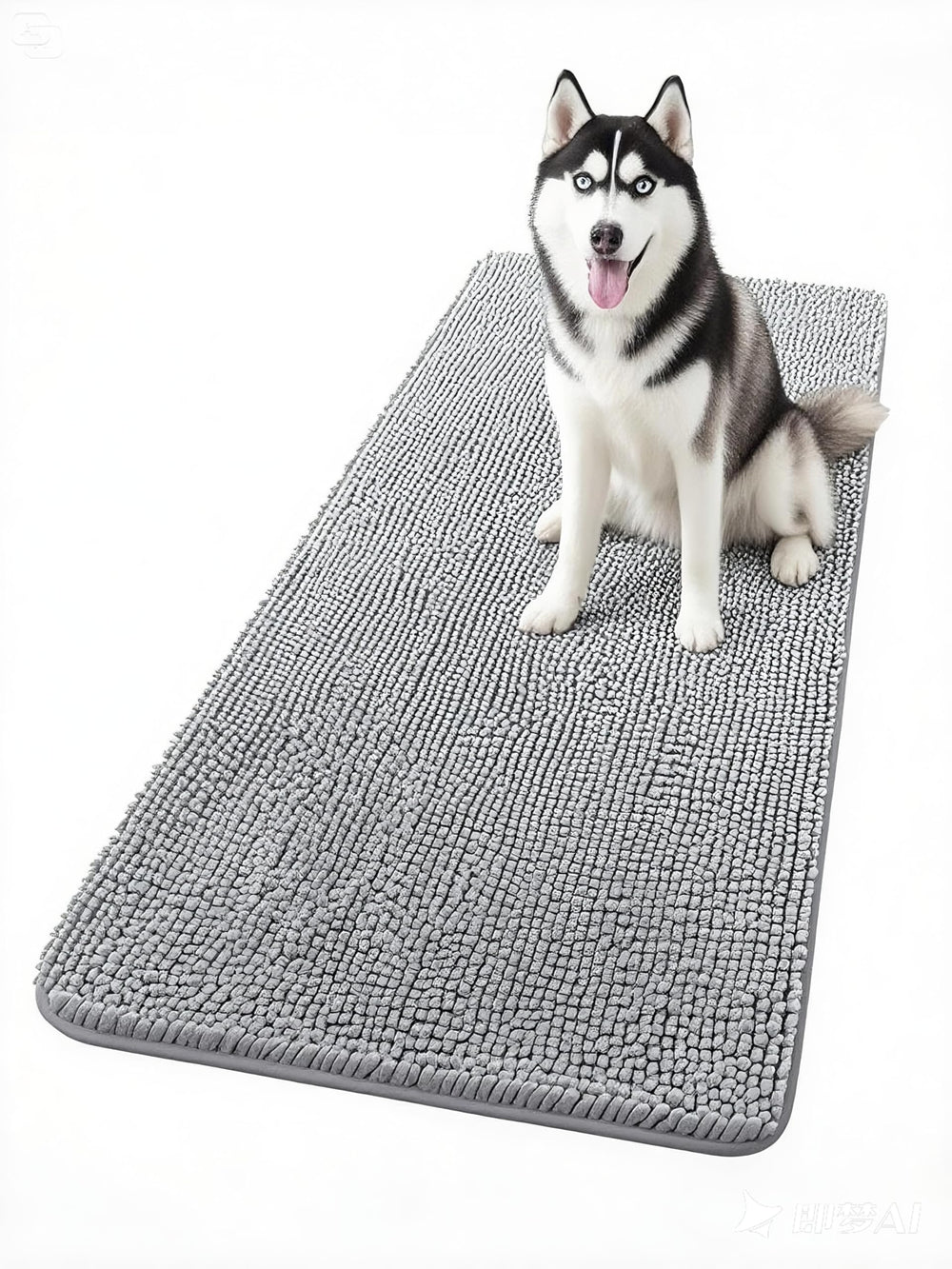 Tapis d'entrée ChgLiPets en chenille ultra-fine avec absorption rapide au seuil.