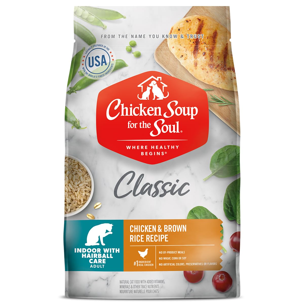 Chat intérieur Chicken Soup for the Soul, premier ingrédient poulet réel, nutrition riche.