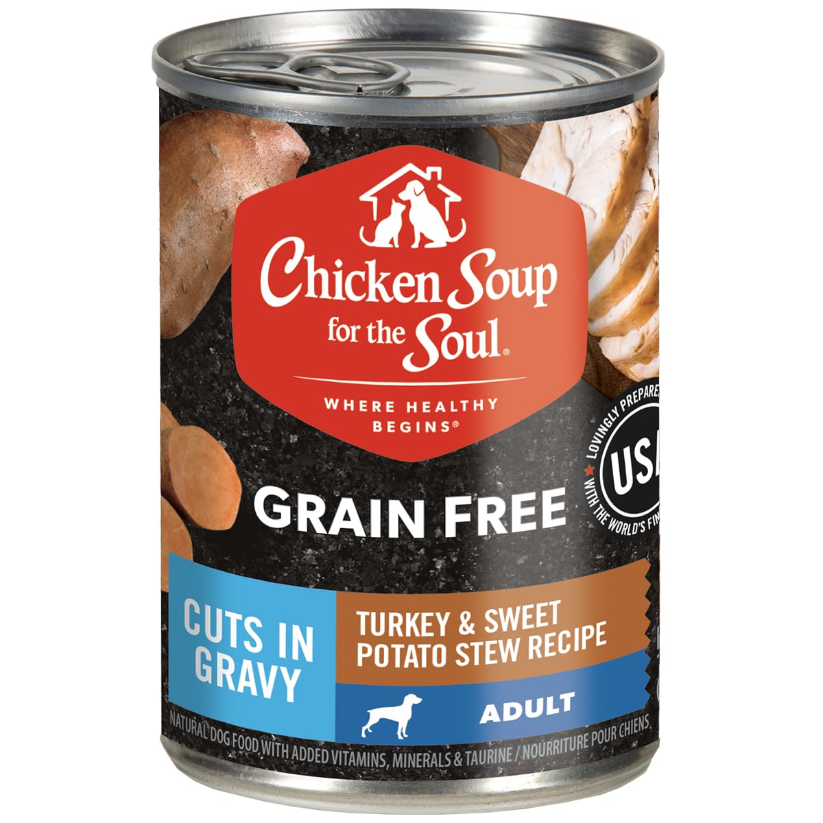 Chicken Soup for the Soul : pâté appétissant à base de dinde réelle, premier ingrédient.