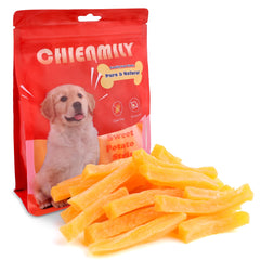 Friandises Chienmily patate douce, emballage pratique et portion 330 g.