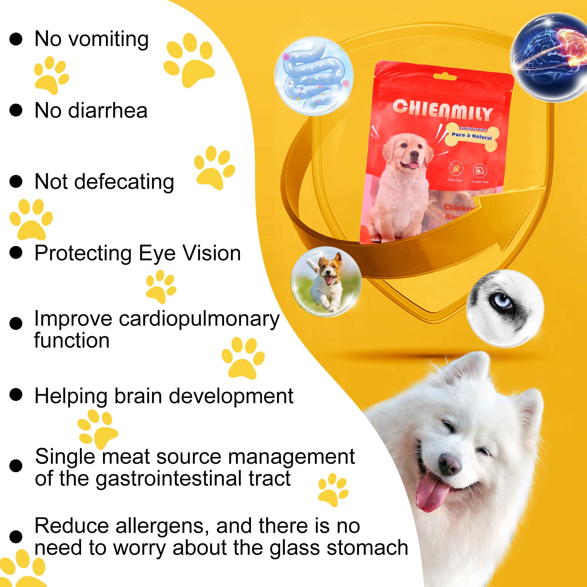 Chienmily ingrédients naturels patate douce, sans additifs et sans conservateurs.