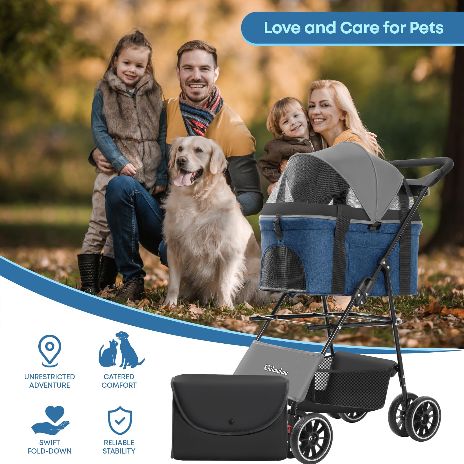Sac maman offert avec la poussette Chihuahua pour rangement pratique