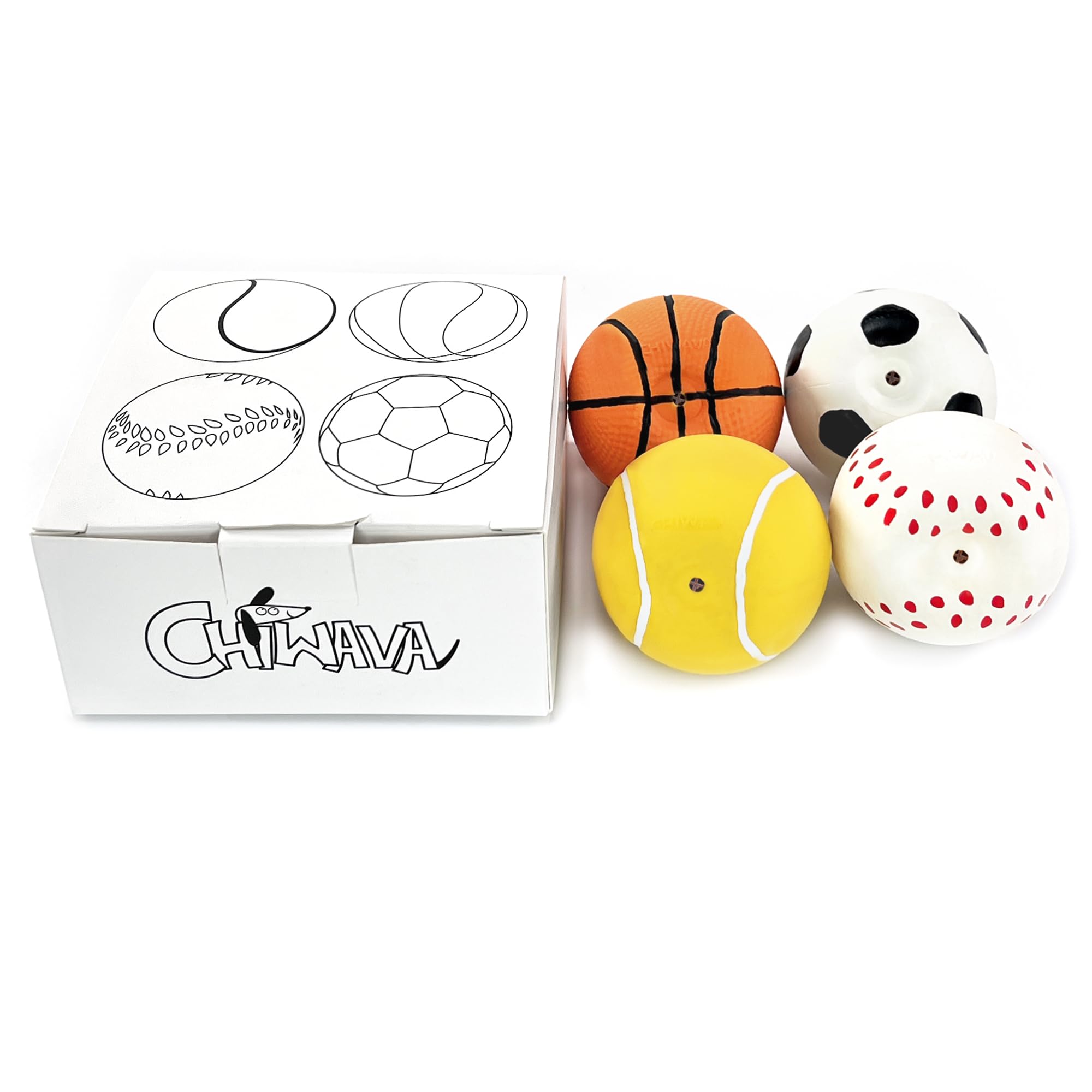 Balle CHIWAVA en latex douce pour rapport des petits chiens.