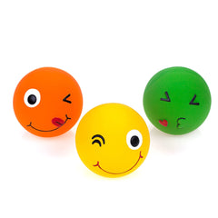 CHIWAVA balle latex sifflement visage heureux, parfait pour chiens moyens.