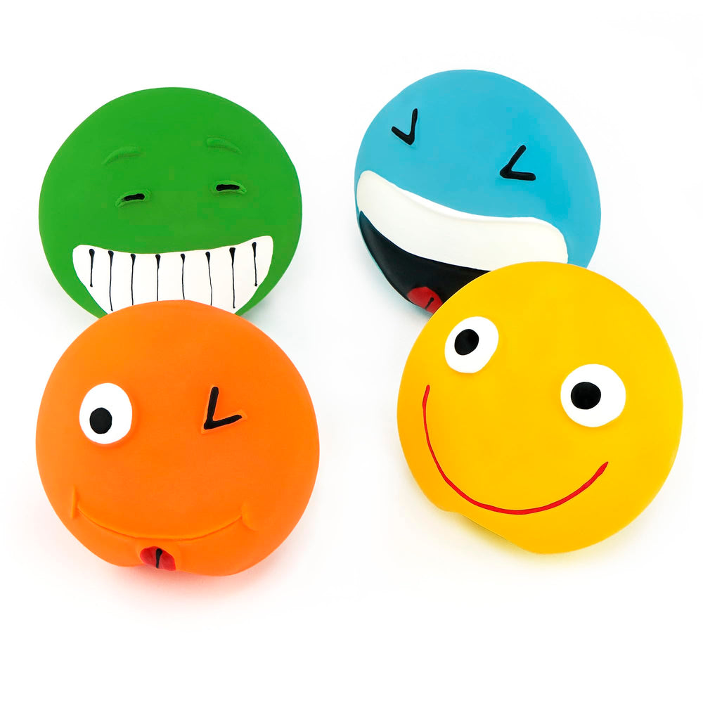 CHIWAVA balle visage souriant multicolore, stimulation visuelle lors du jeu.