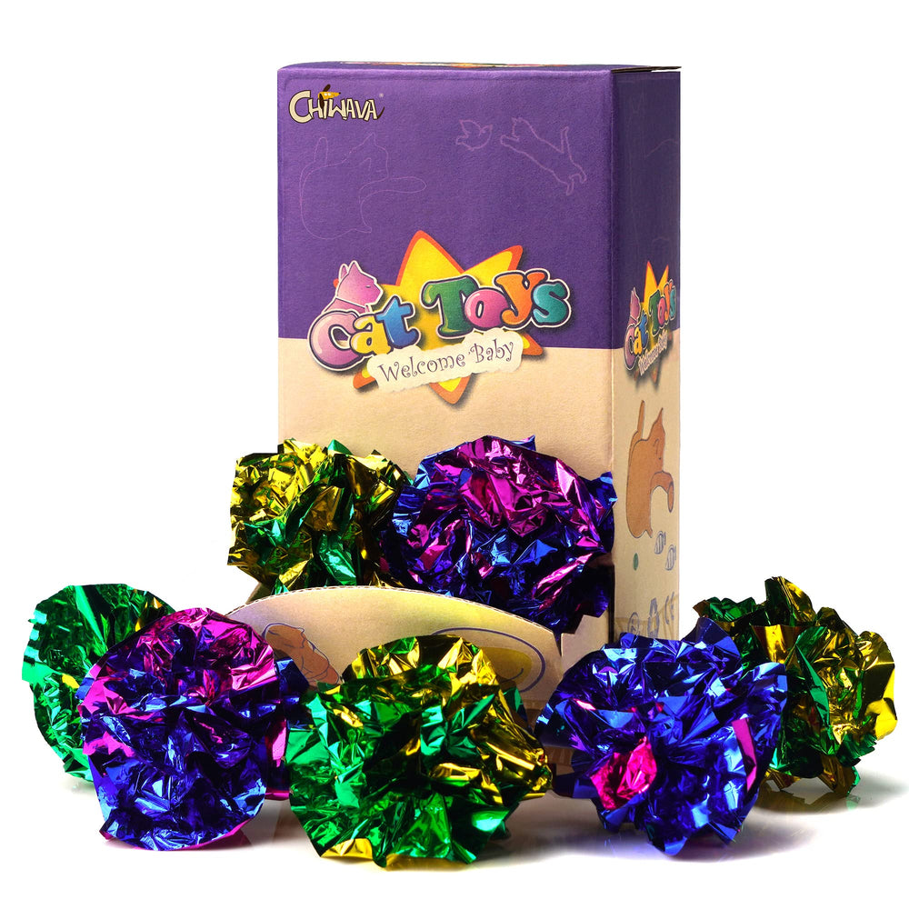 CHIWAVA balles mylar brillantes, effet crinkle pour chats