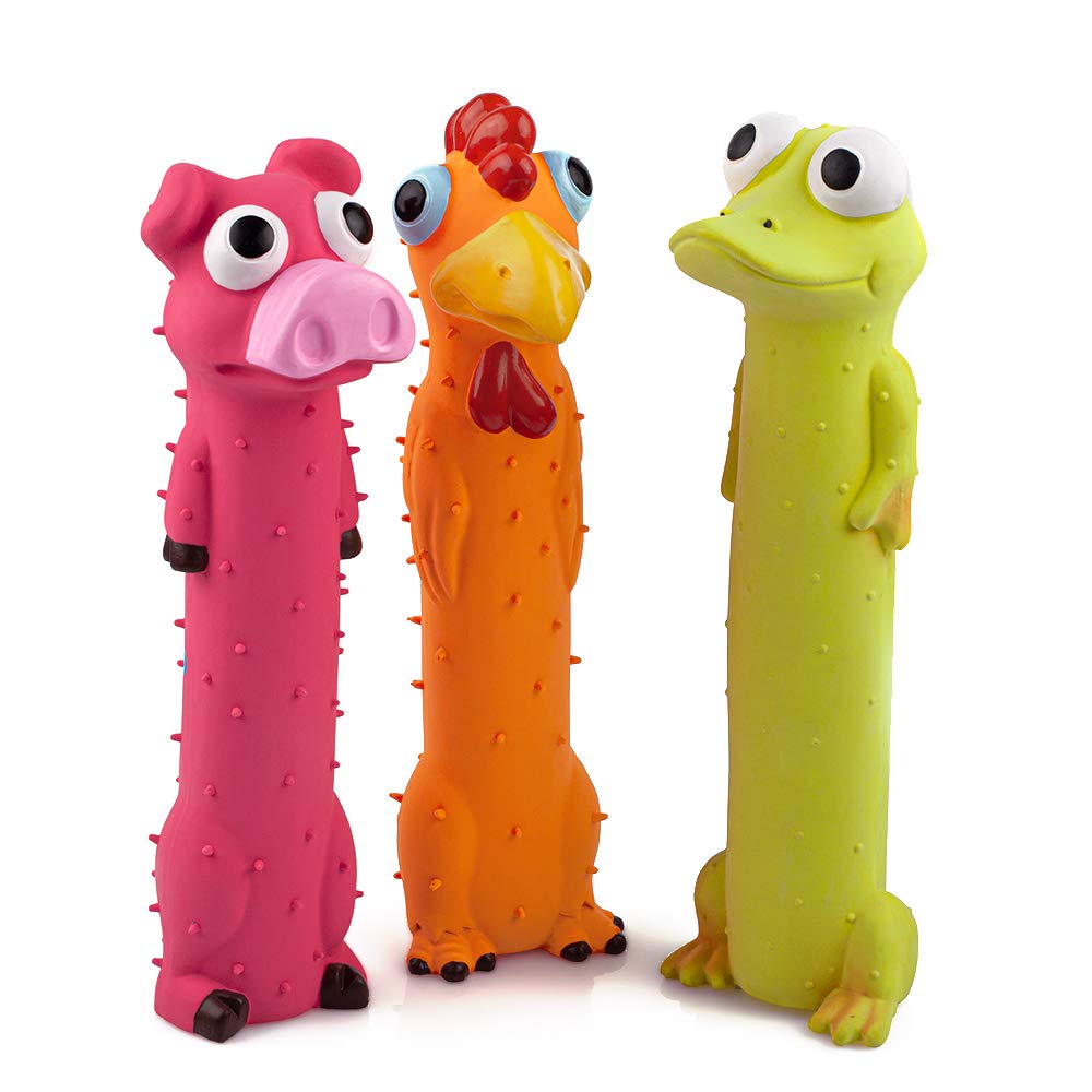CHIWAVA ensemble de 3 jouets latex 9 pouces pour chien, parfait pour le jeu interactif.