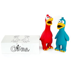Jouet CHIWAVA canard en latex, son réactif pour sessions ludiques.
