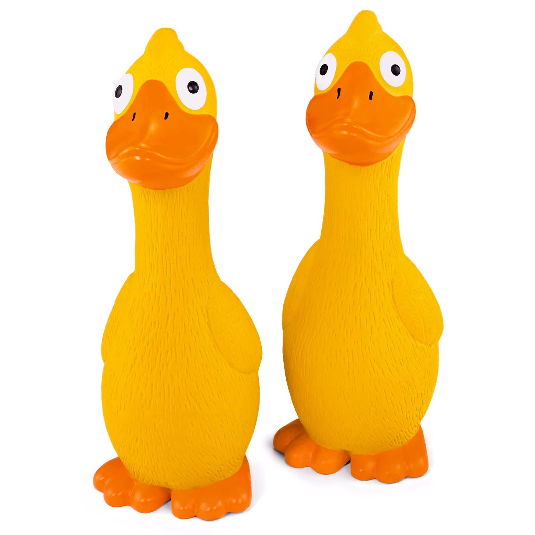 CHIWAVA jouet latex canard jaune, texture grippante pour mordiller et stimulation.