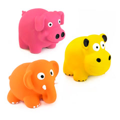 CHIWAVA cochon en latex sifflement, coloris jaune, parfait pour jeux en intérieur.