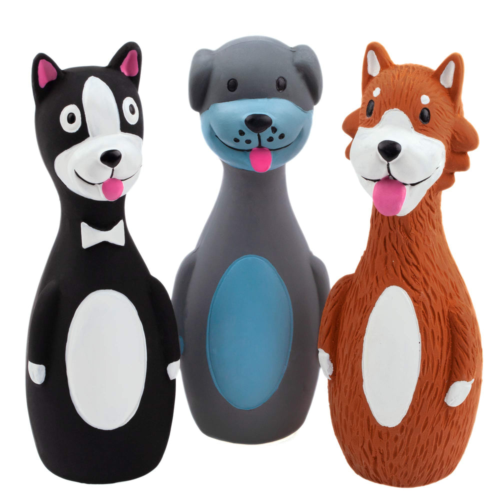 CHIWAVA ensemble triple de jouets latex sifflants pour petits chiens, divertissement durable.