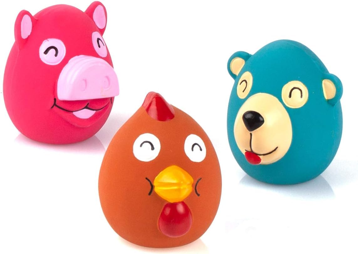 CHIWAVA ours bleu 2-6 pouces, jouet latex interactif pour petits chiens.