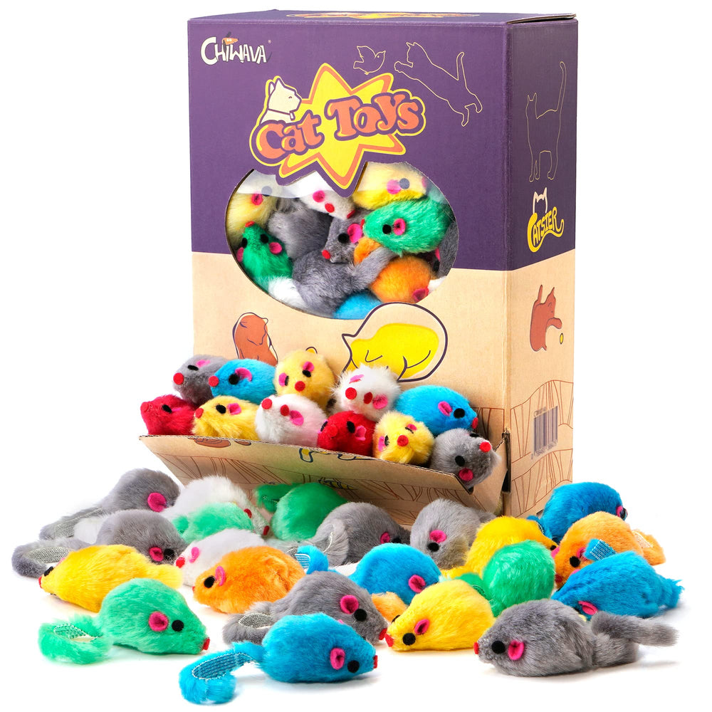 CHIWAVA souris peluche – bruit cliquetis pour attirer l’attention du chat pendant le jeu.