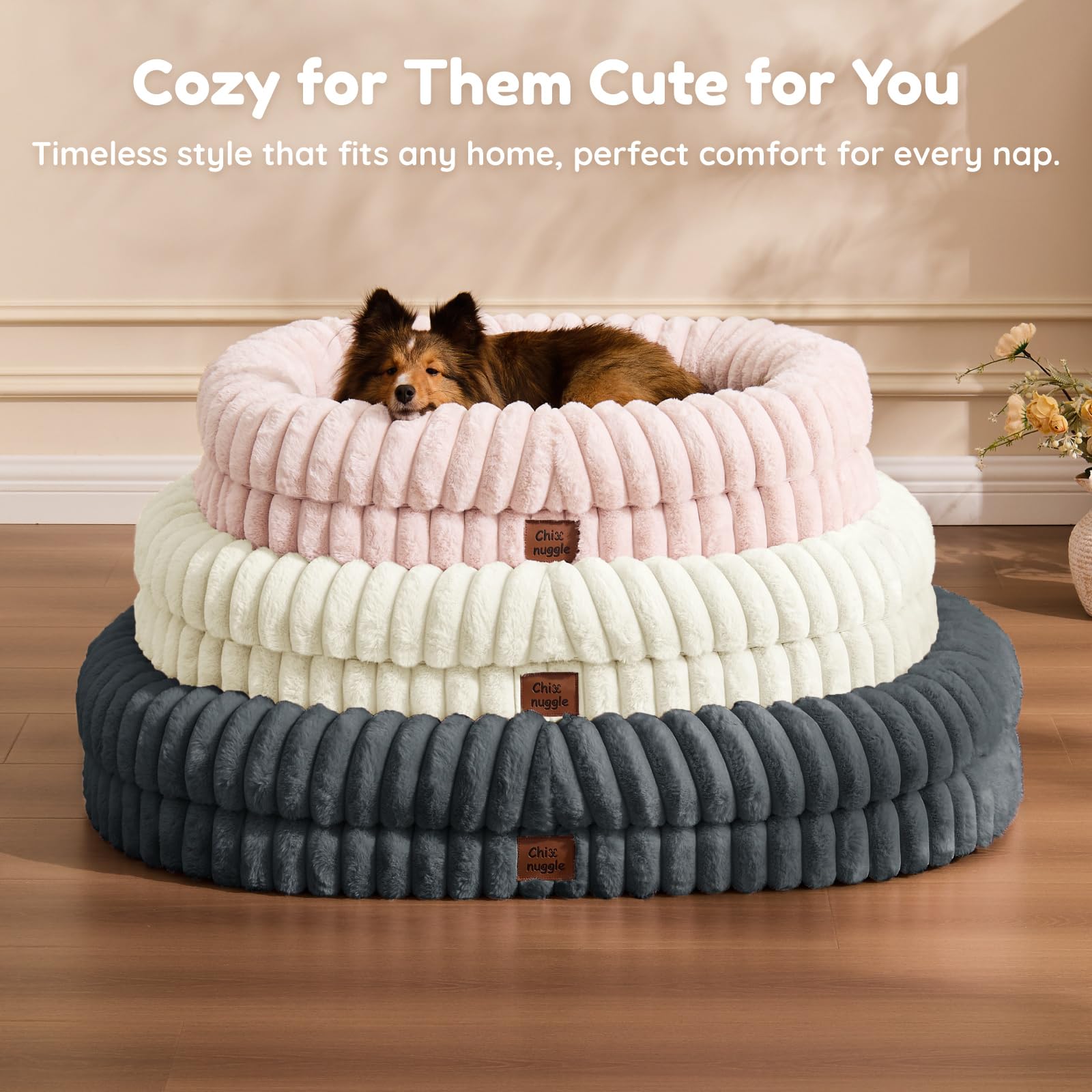 ChiXnuggle lit chic pour chien gris fonce favorisant repos et propreté.