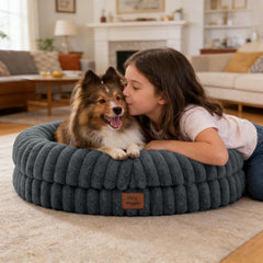 ChiXnuggle rebords 360 degres apportant soutien et protection autour du chien.