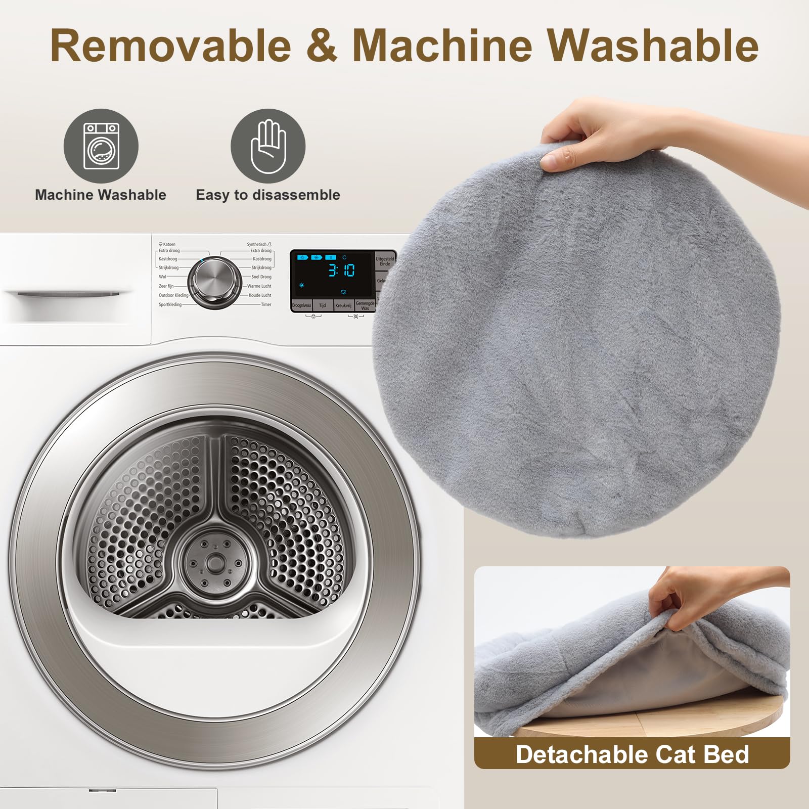 Chloraeon cadre-metal-renforce: solidité pour chats jusqu à 50 lb.