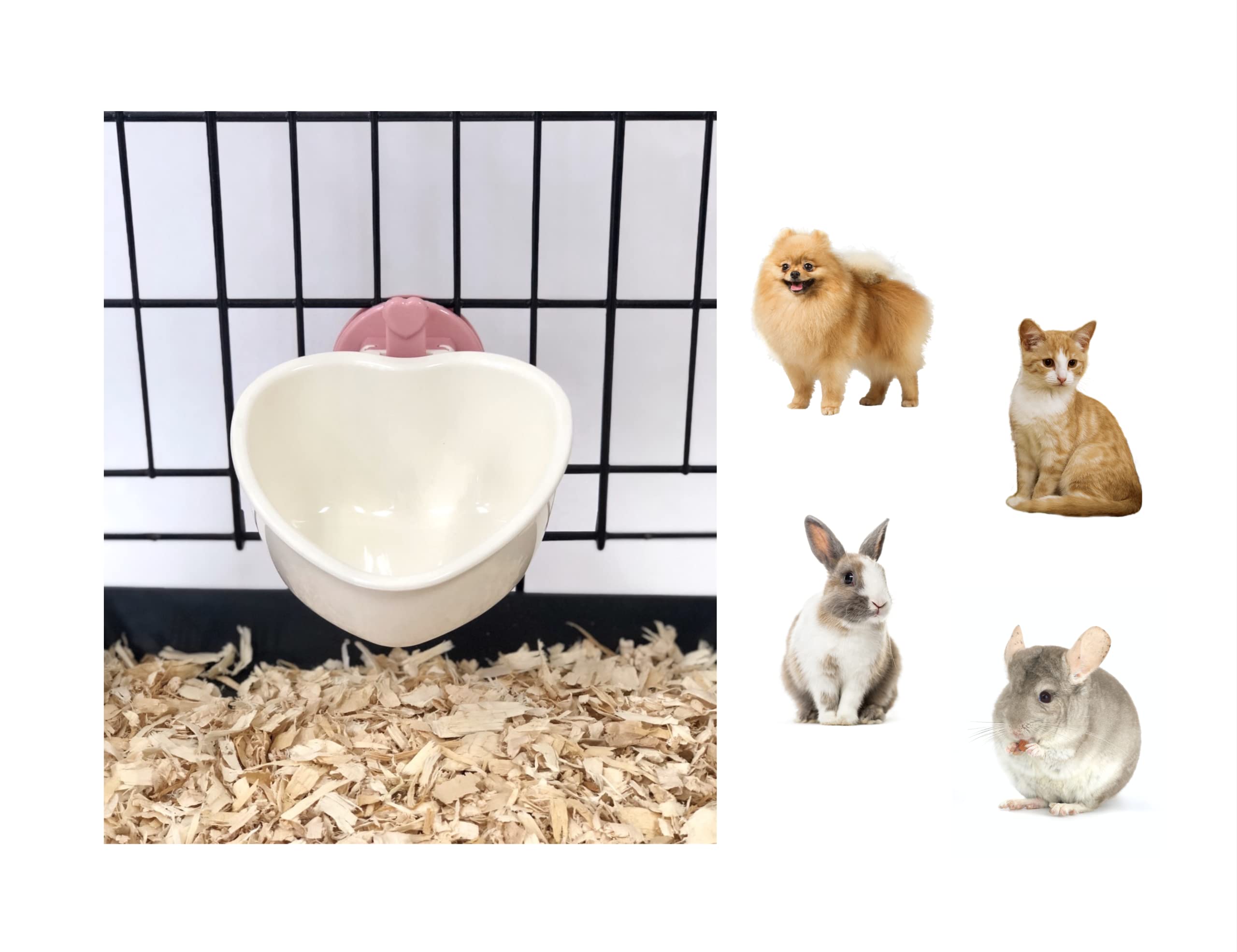 Bol cœur rose Choco Nose 8oz, parfait pour petits animaux en cage.