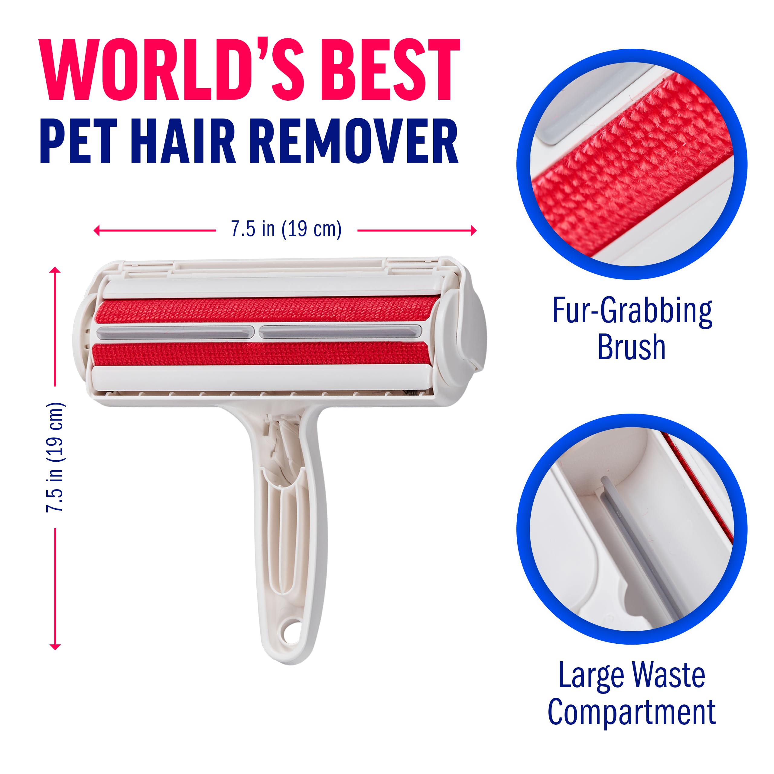 ChomChom Roller bac intégré pour vider facilement les poils.