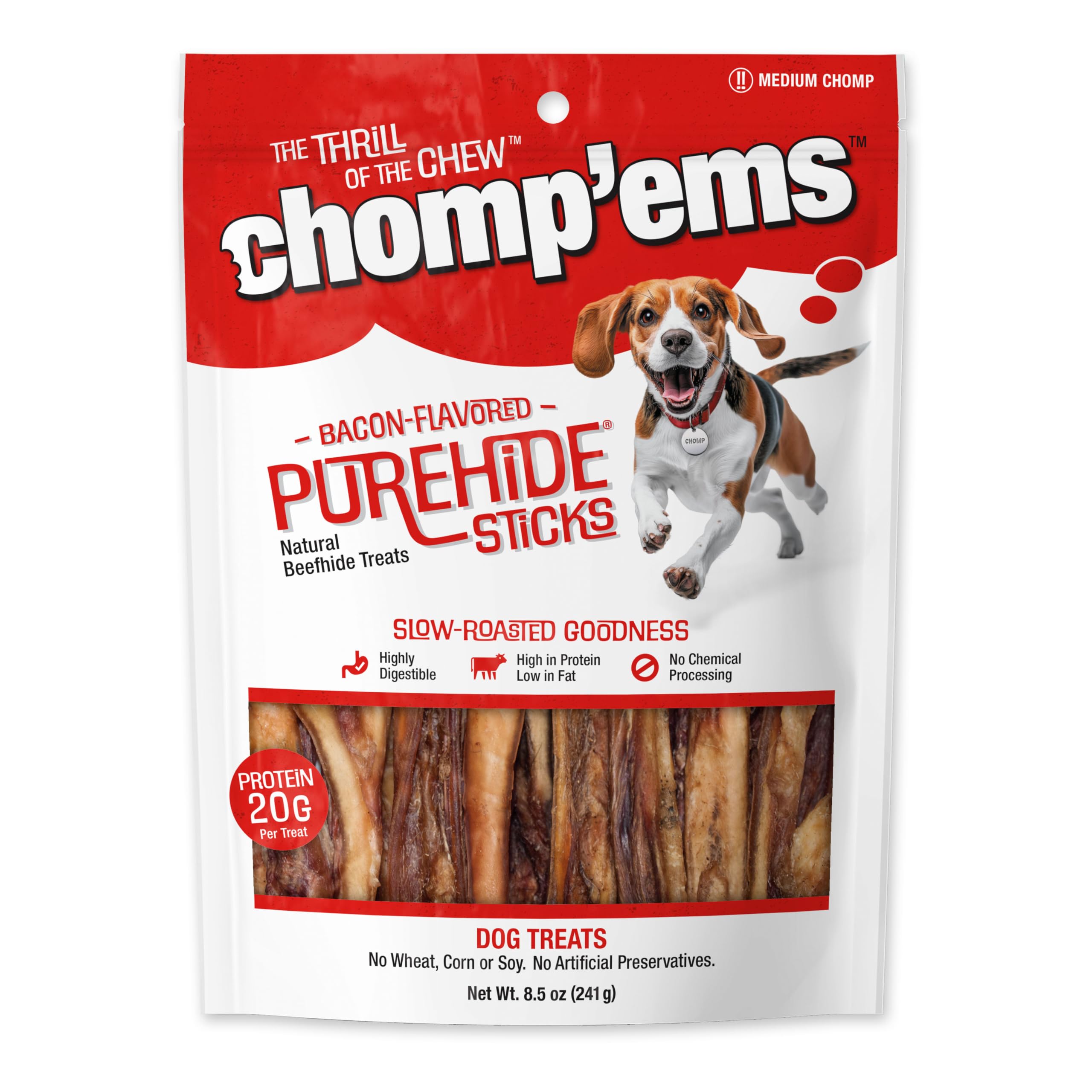 CHOMP-EMS Purehide poitrine fumée emballage pratique pour une collation.