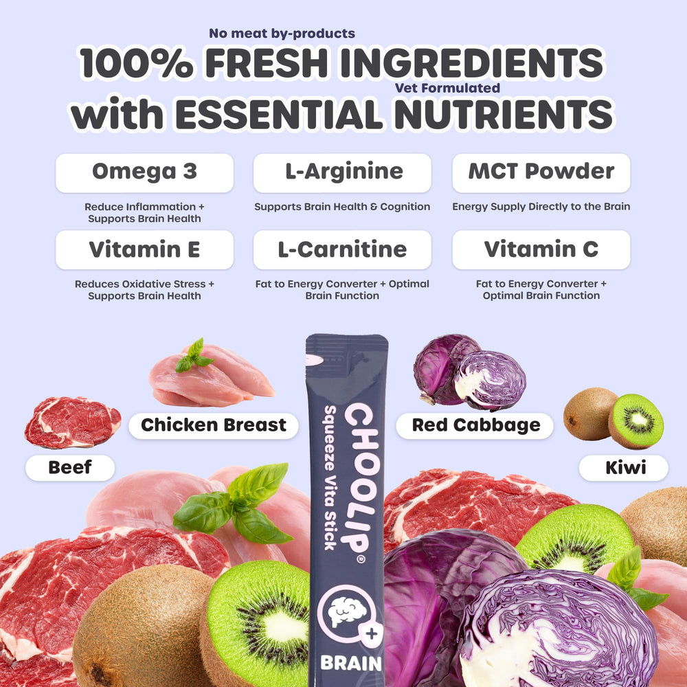 Choolip Squeeze purée boeuf et poulet reel: protéines et saveur gourmande.