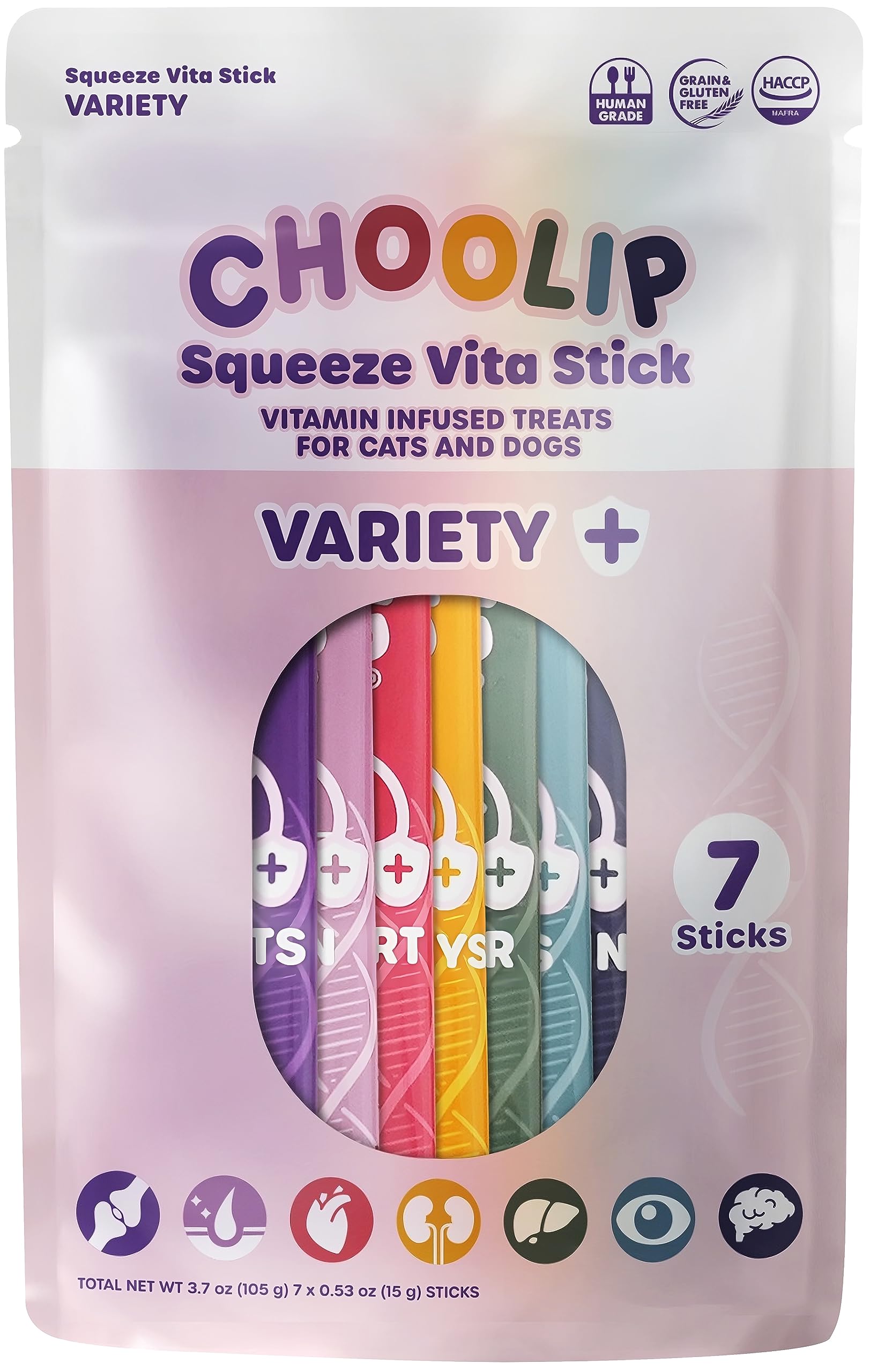 Choolip Squeeze Vita Stick ensemble-pack pour chats et chiens, récompense pratique.
