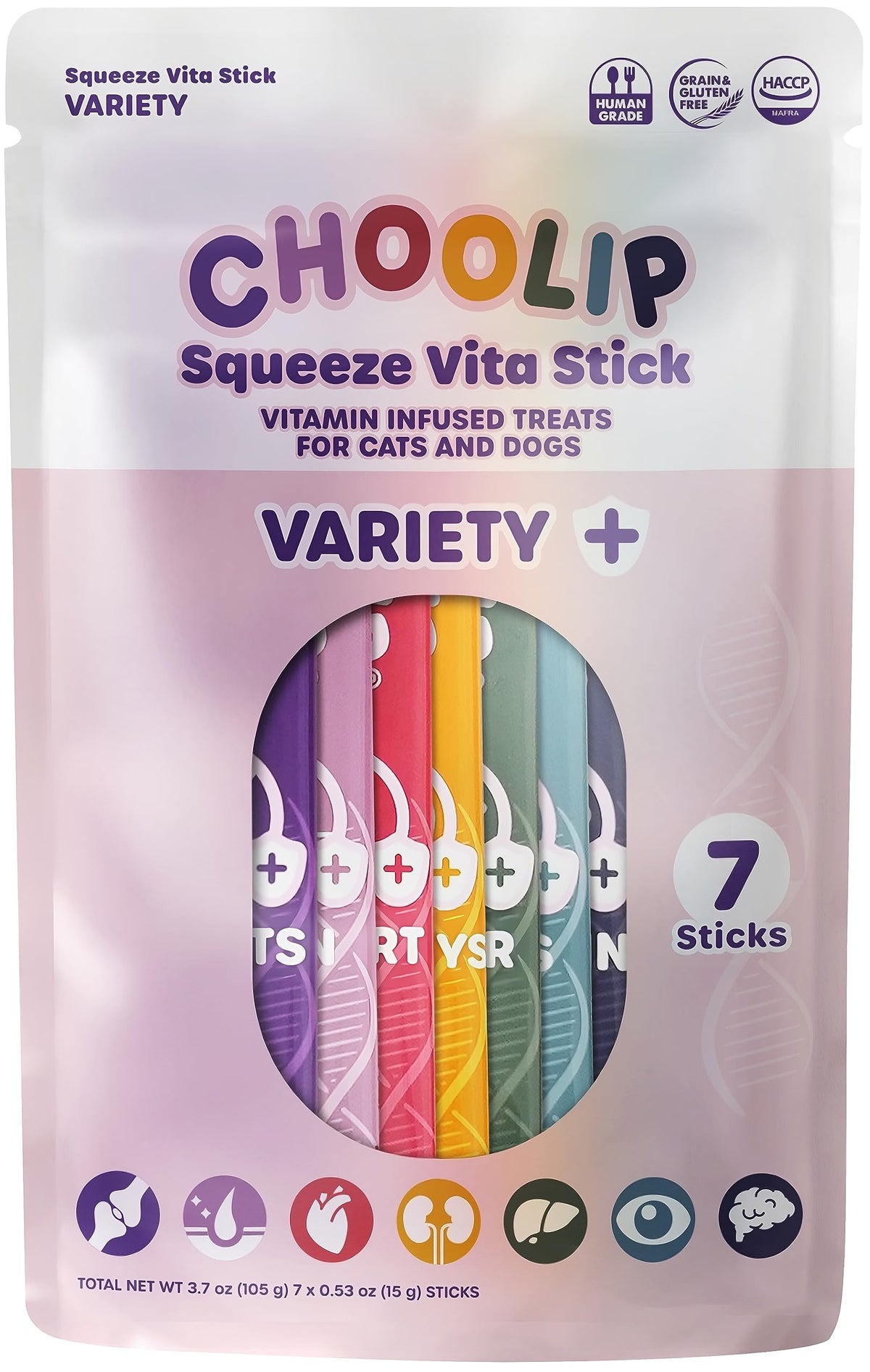 Choolip Squeeze Vita Stick ensemble-pack pour chats et chiens, récompense pratique.