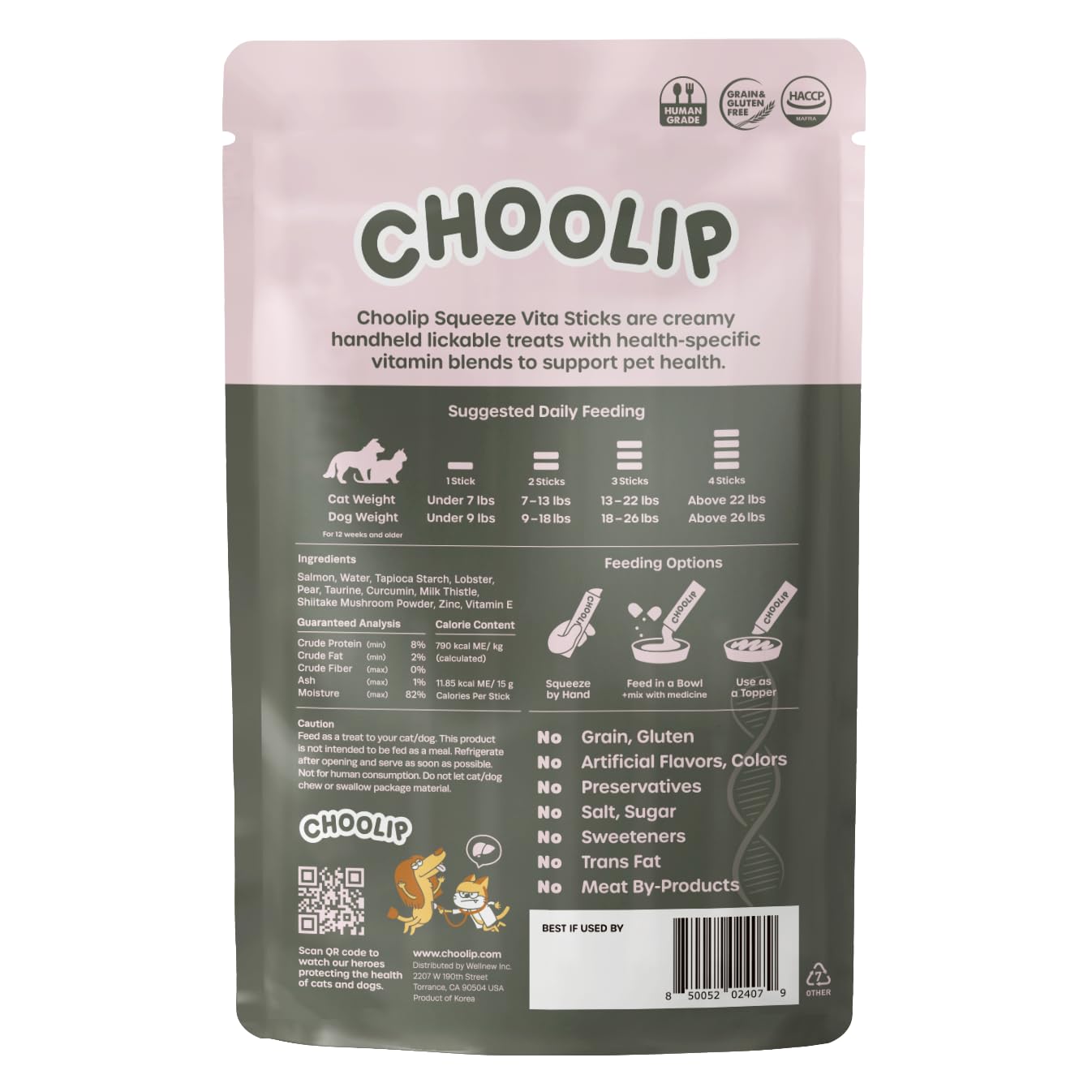 Choolip Squeeze Vita Stick: récompense saine et savoureuse pour chiens et chats.