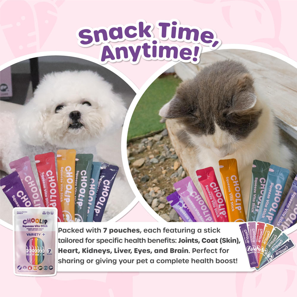 Choolip Squeeze Vita Stick top-repas, rehausse le repas.