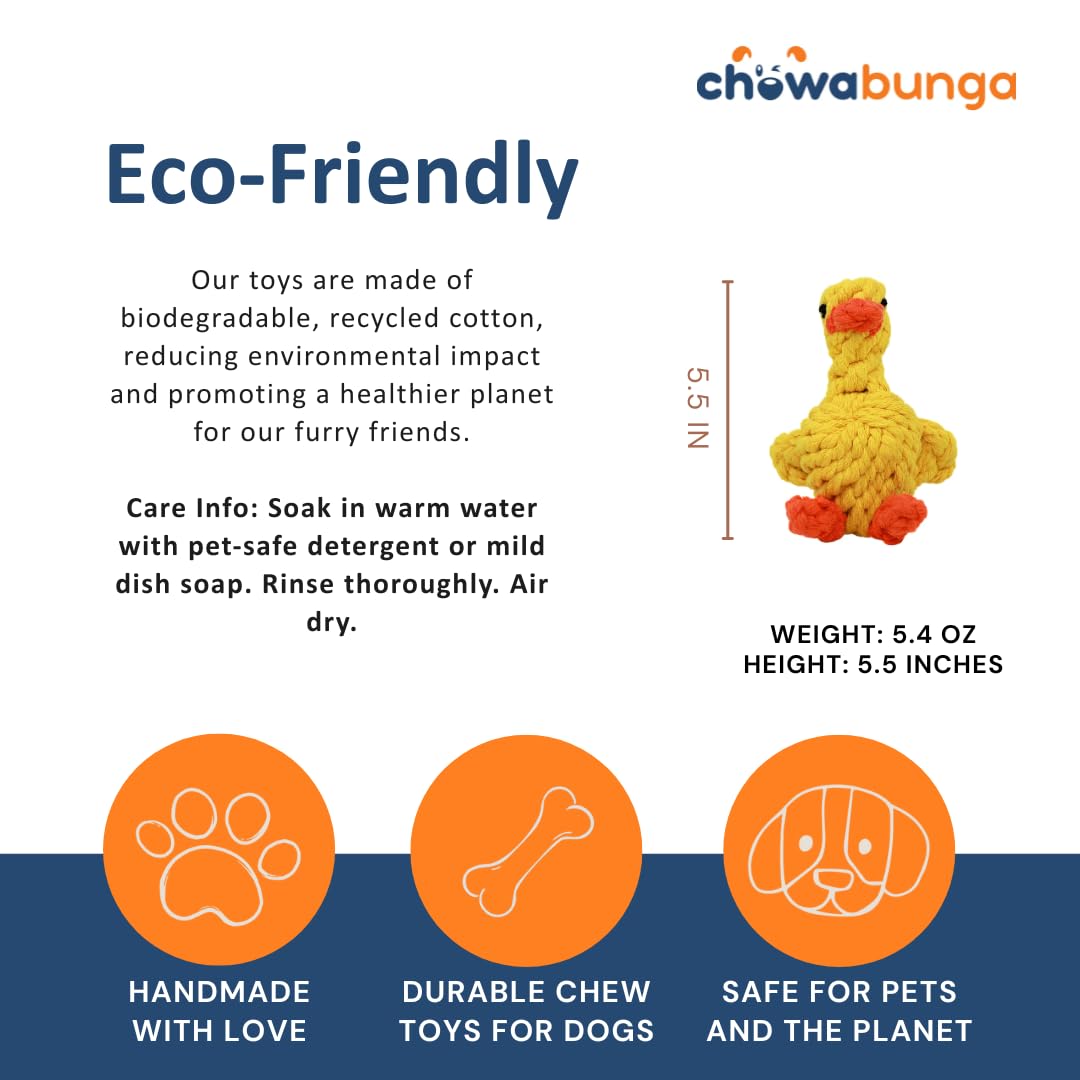 Jouet anti-stress Chowabunga Sunny canard jaune pour petits chiens.