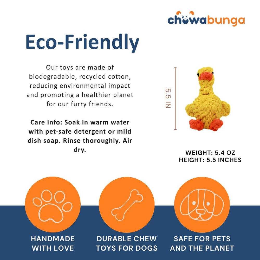 Jouet anti-stress Chowabunga Sunny canard jaune pour petits chiens.