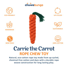 Jouet Chowabunga en coton écologique, pour une dentition naturelle.