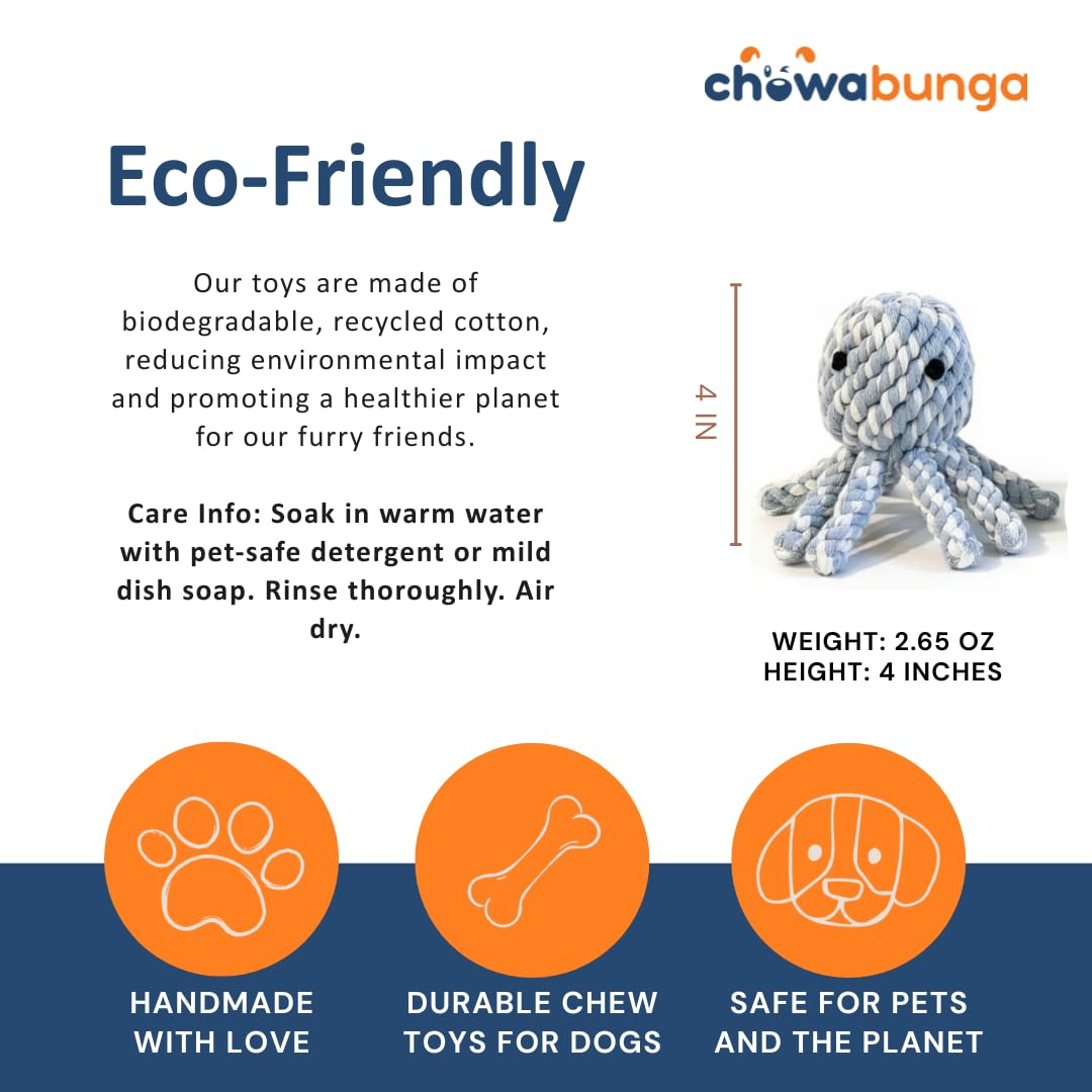 Chowabunga Ollie: corde coton écologique pour jouets durables et respectueux.