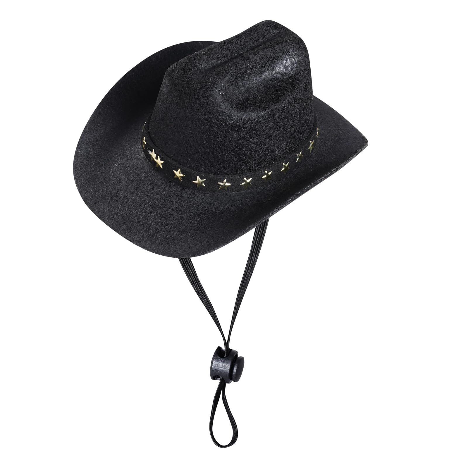 Choyaxo chapeau cowboy noir petit pour animal, idéal pour photos festives.