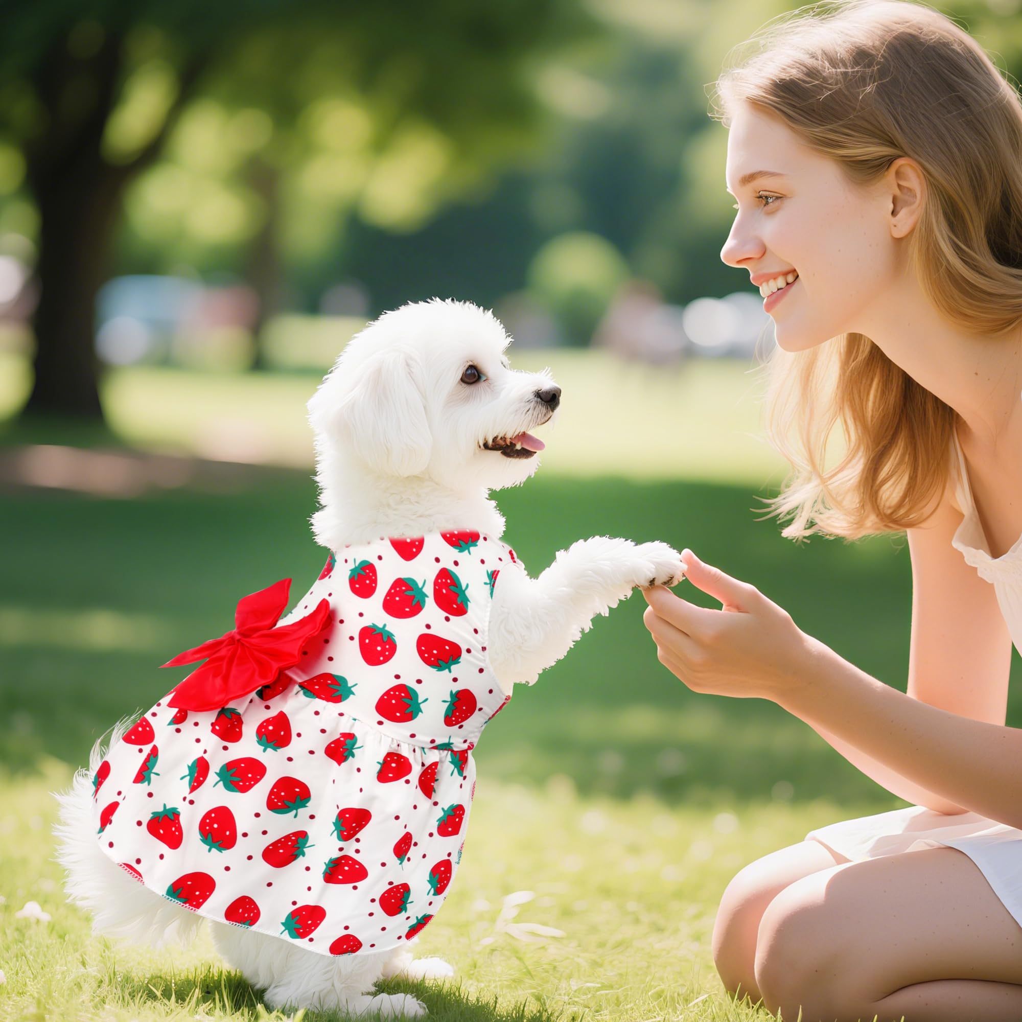 Detail accents fraises robe choyaxo, apporte une touche ludique et tendance